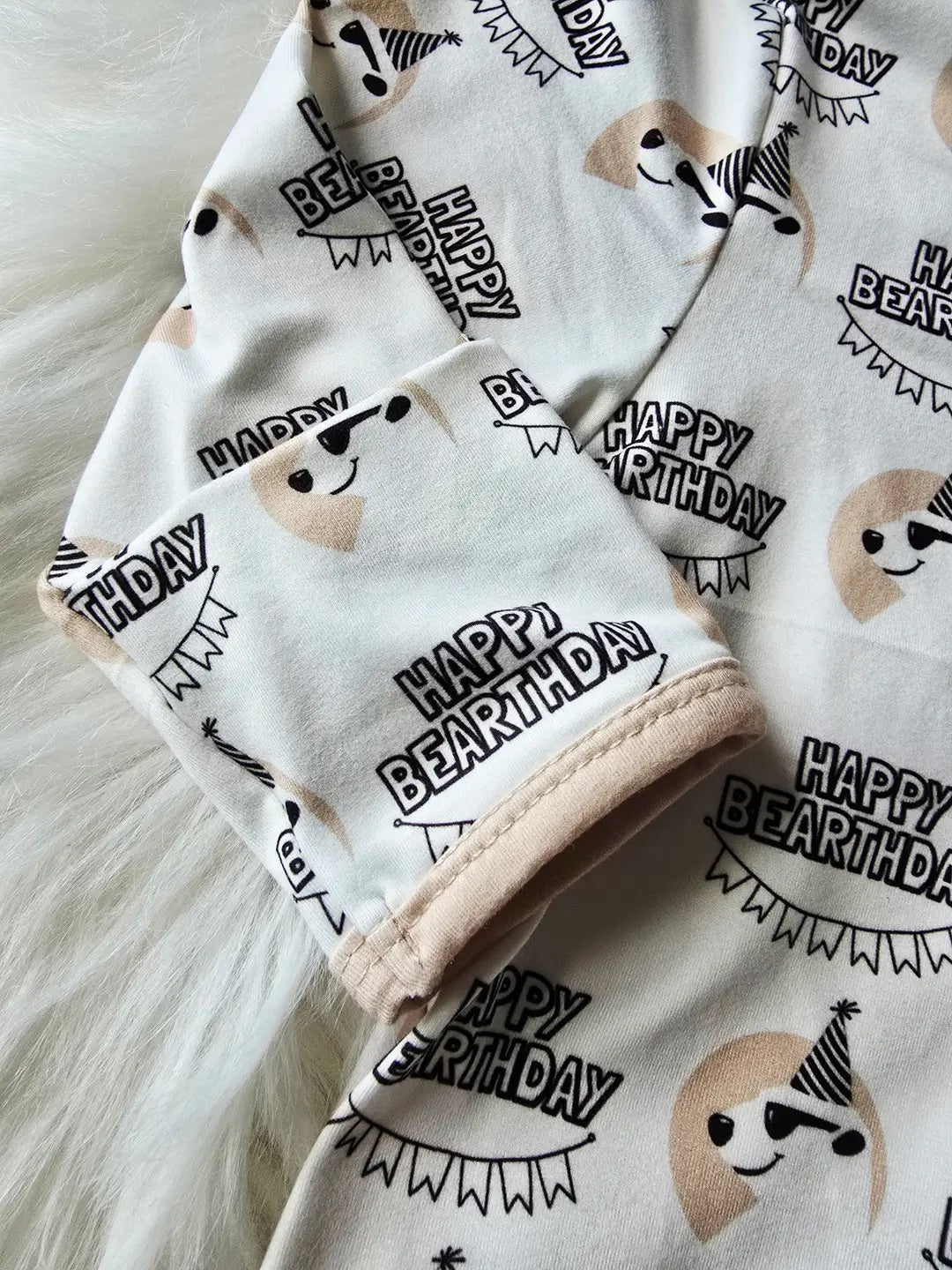 Baby Boy First Birthday Sleepers Jumpsuit - Bear