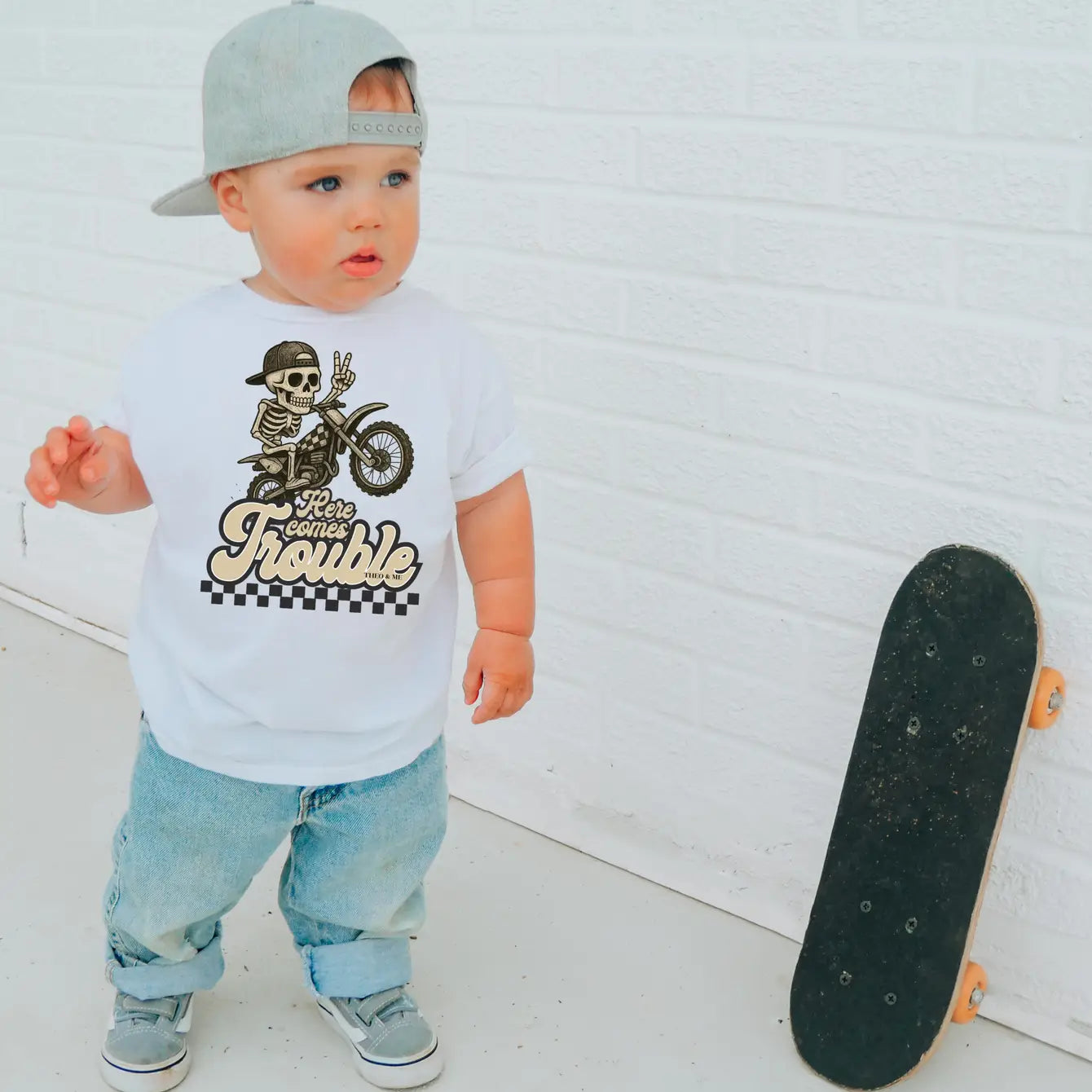 Baby Here Comes Trouble T-Shirt - Dirt Bike