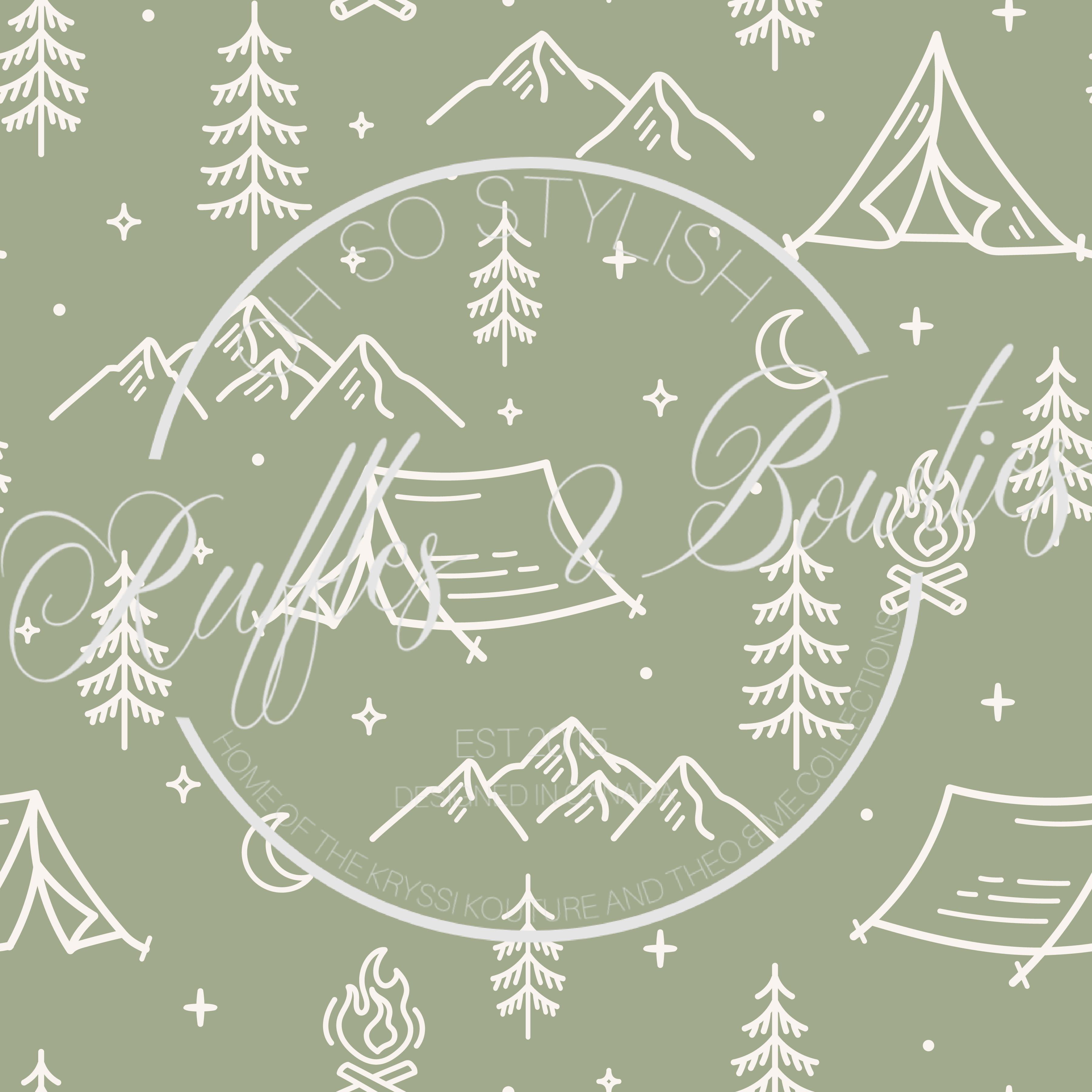 Baby Boys Double Zipper Soft Sleeper - Green Doodle Mountain Camp