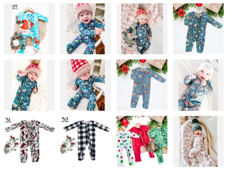 Baby Boy and Girls Christmas Holiday Sleepers Zippies