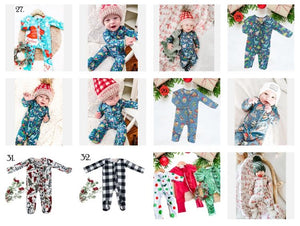 Baby Boy and Girls Christmas Holiday Sleepers Zippies