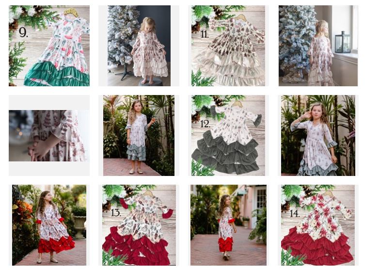 Kryssi Kouture Girls Christmas Ruffle Dresses - WHOLESALE