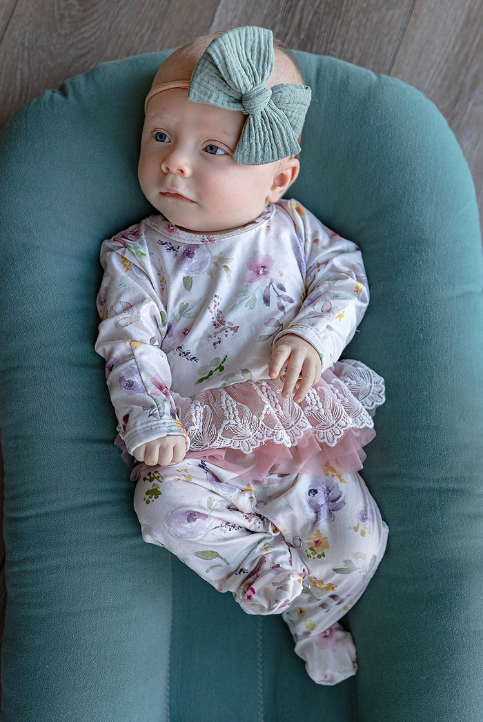 Kryssi Kouture Sienna Tutu Jumpsuit - Pastel Water Color Floral Tutu