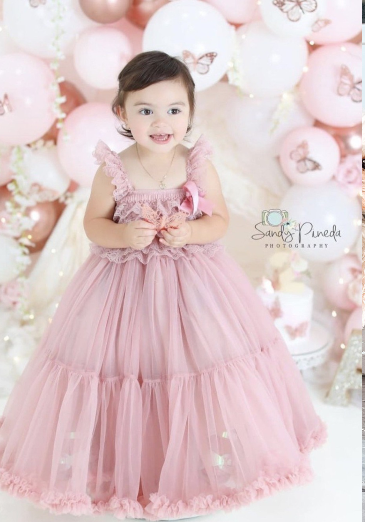 Kryssi Kouture Exclusive Girls Dusty Rose Spencer Tulle Spin Dress