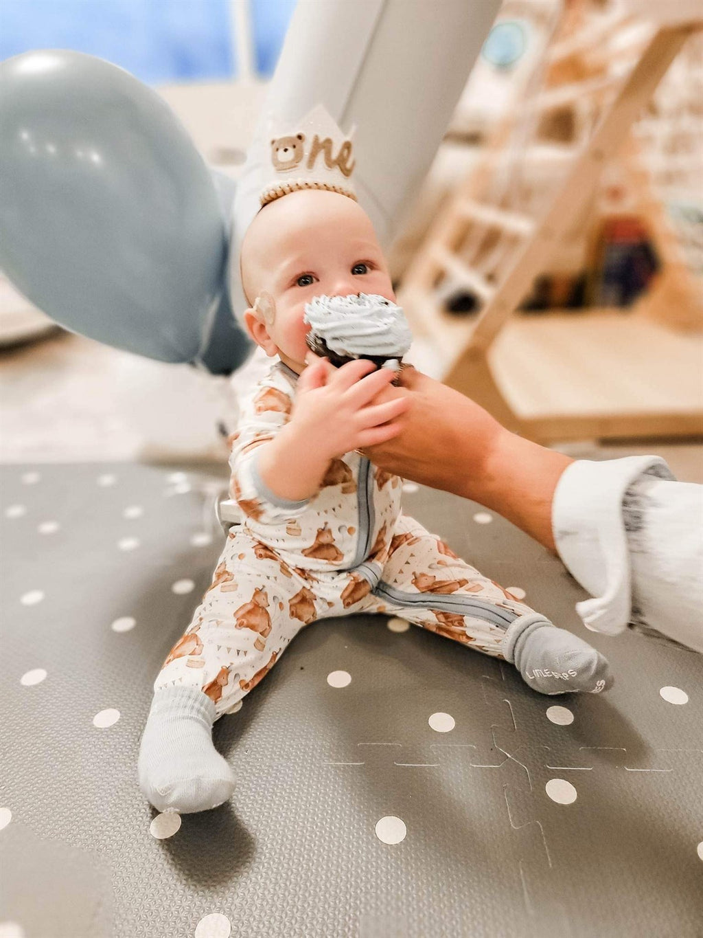 Boys Zippies Sleepers - Birthday Bears