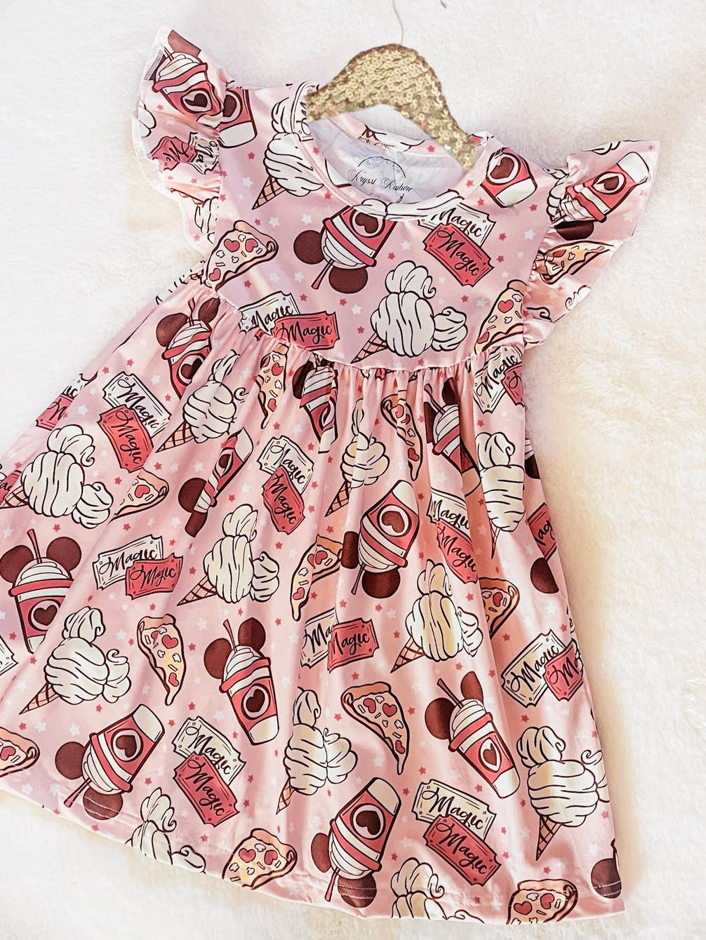 Girls Fun Character Dresses - Pink Magic Pizza