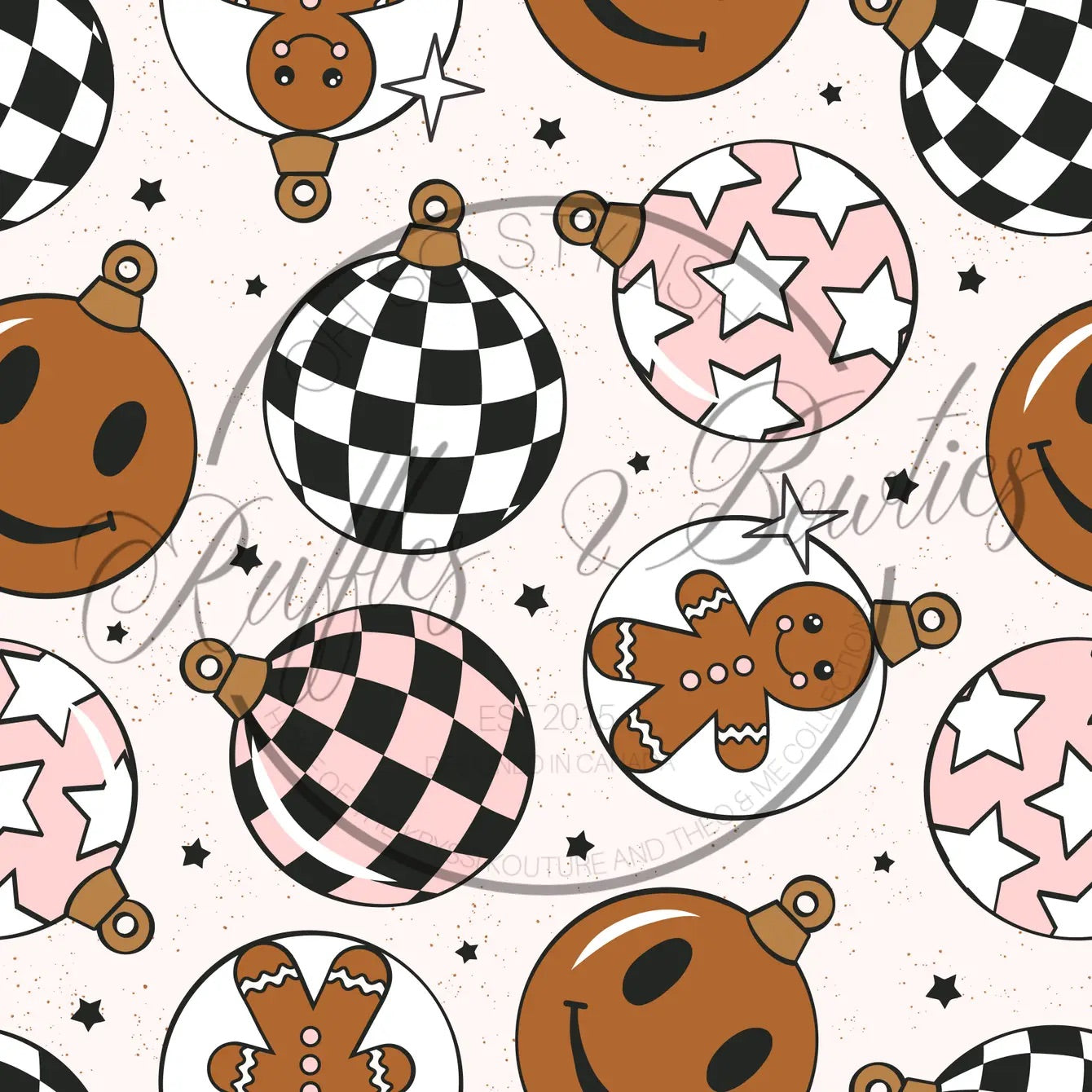 $16.00 EA - 0-3M X 1, 3-6M X 2, 6-12M X 2, 12-24M X 2  - Christmas Zippies Sleepers - Pink Ginger Check Balls
