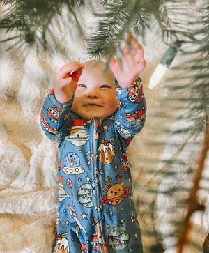Holiday Baby Zippies Sleepers - Holiday Planets