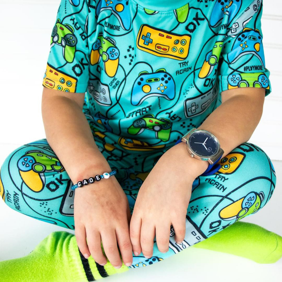 Boys 2-Piece Short Sleeve Pajamas - Turquoise Video Games