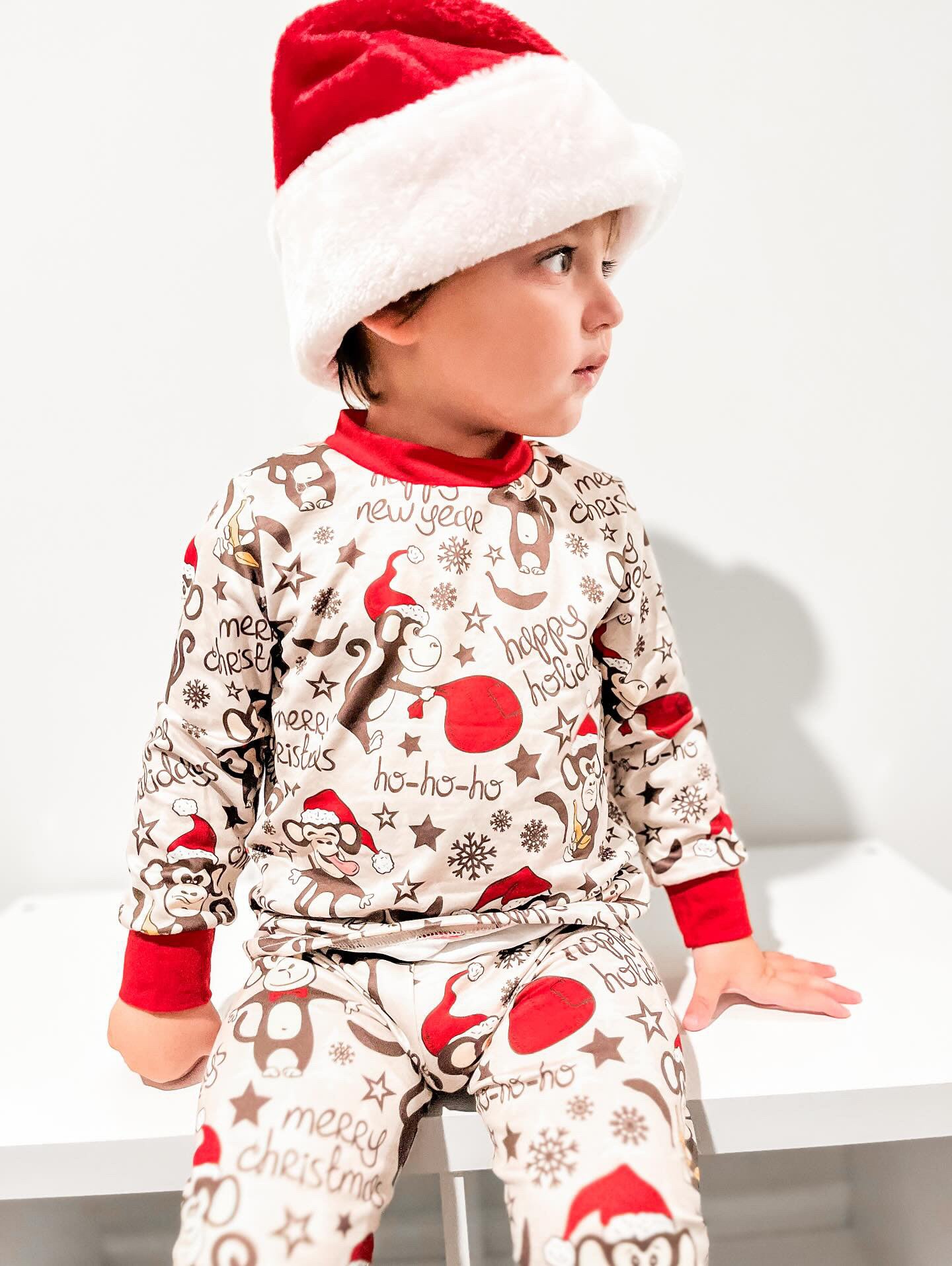 Kids 2 Pc Christmas Pajamas - Monkeys