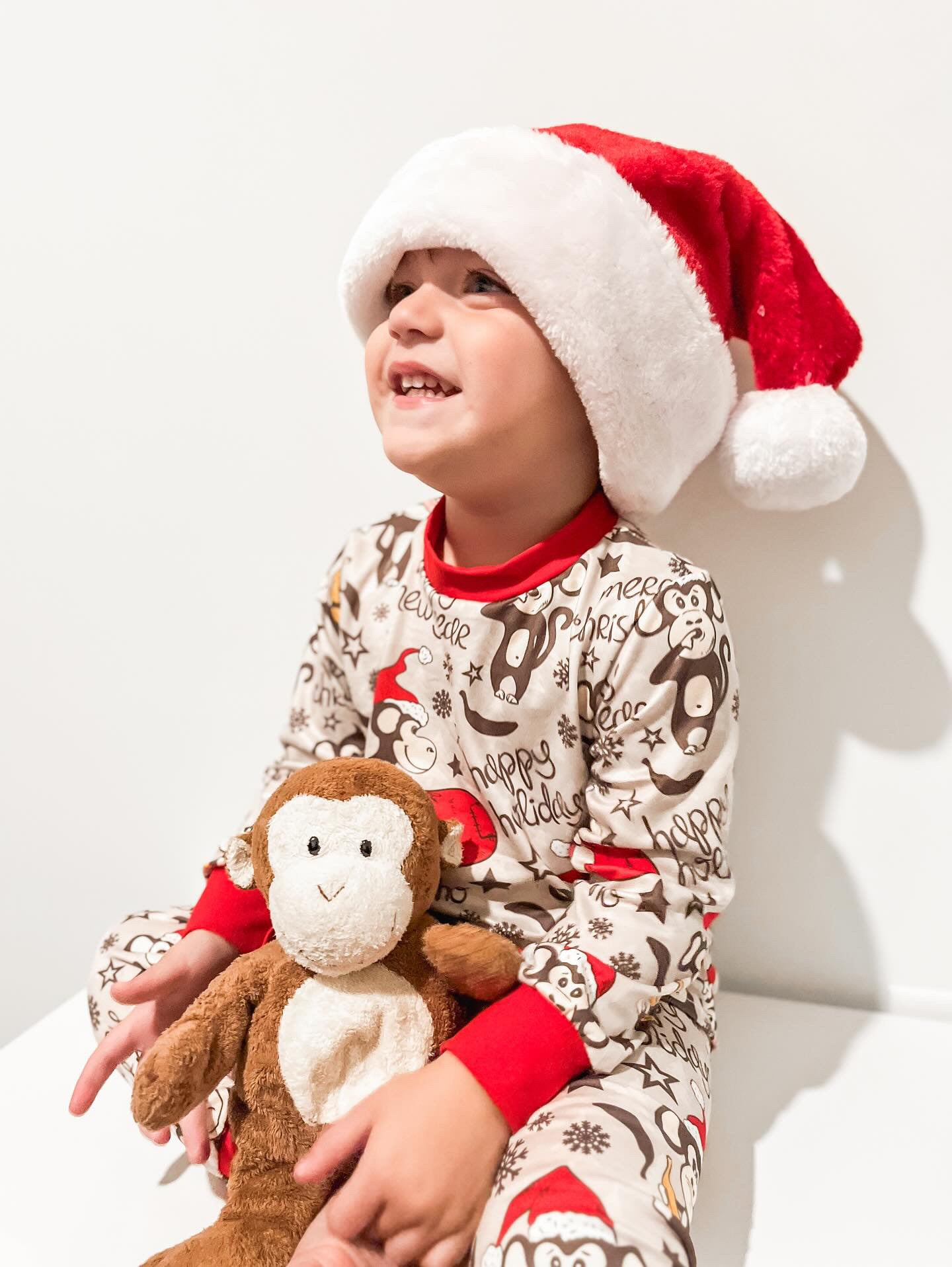 Kids 2 Pc Christmas Pajamas - Monkeys