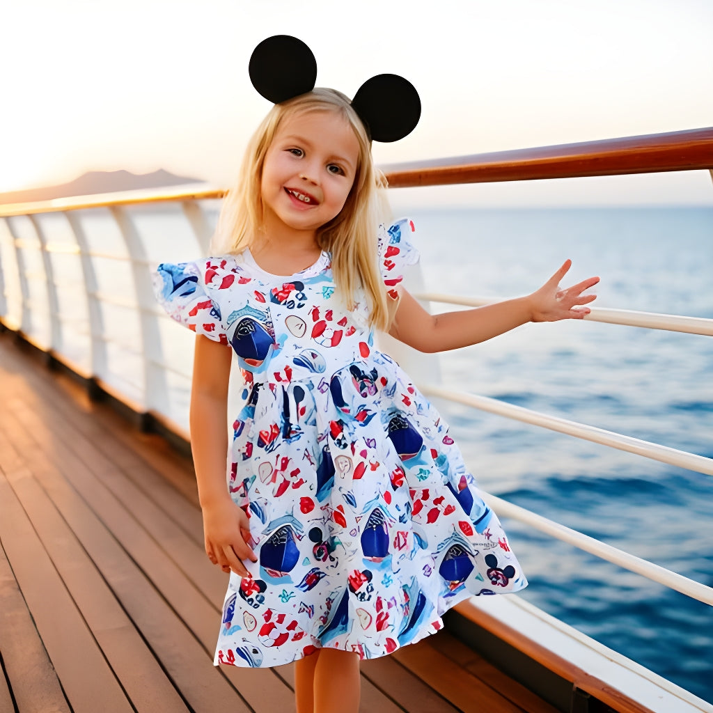 Girls Fun Character Dresses - Mouse Cruise Ship
