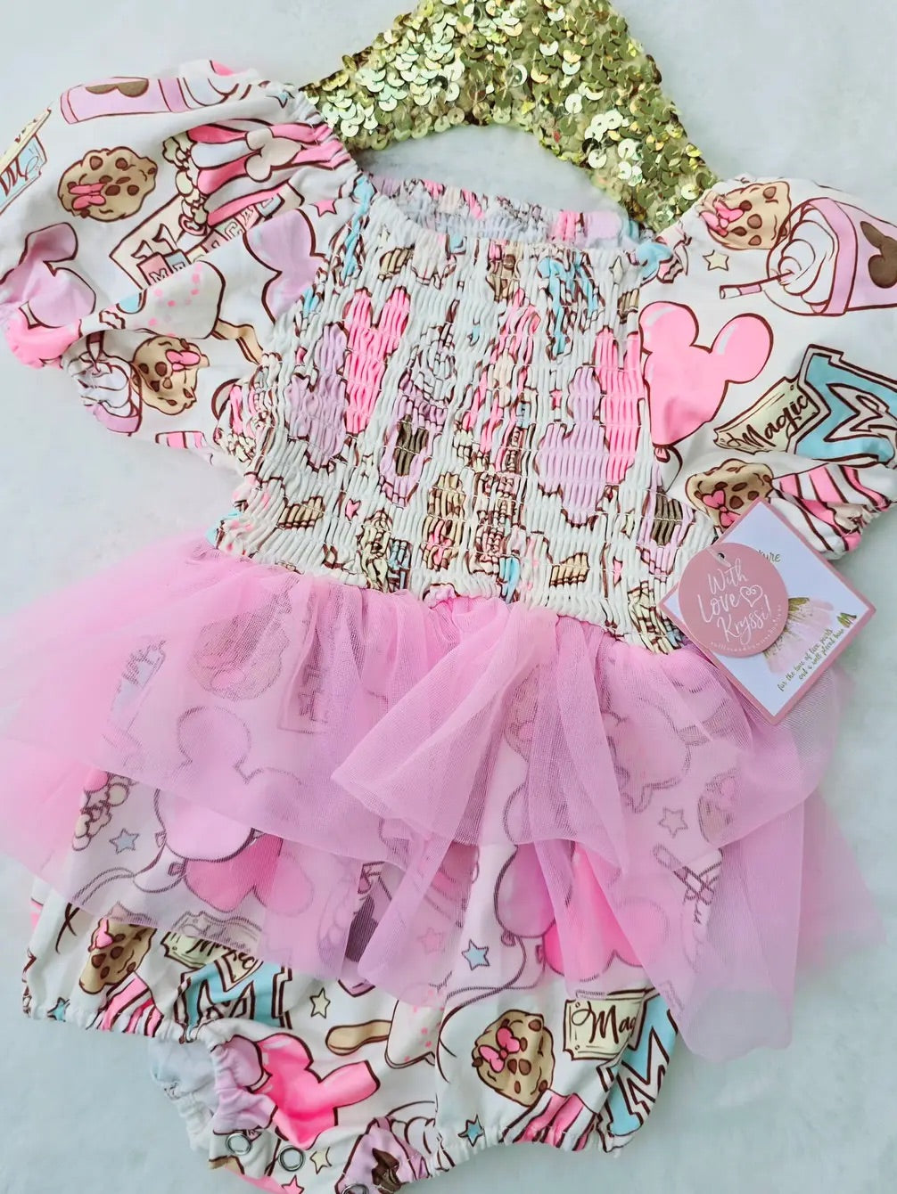 $16.00 EA - 3-6 X 2, 6-12 X 2, 12-24 X 2 -- Baby Tutu Twinning Character Dresses - Popcorn & Cookies