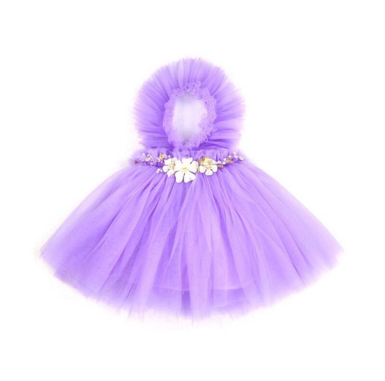 Kryssi Kouture Girls Ruffled Tulle Purple Swan Dress