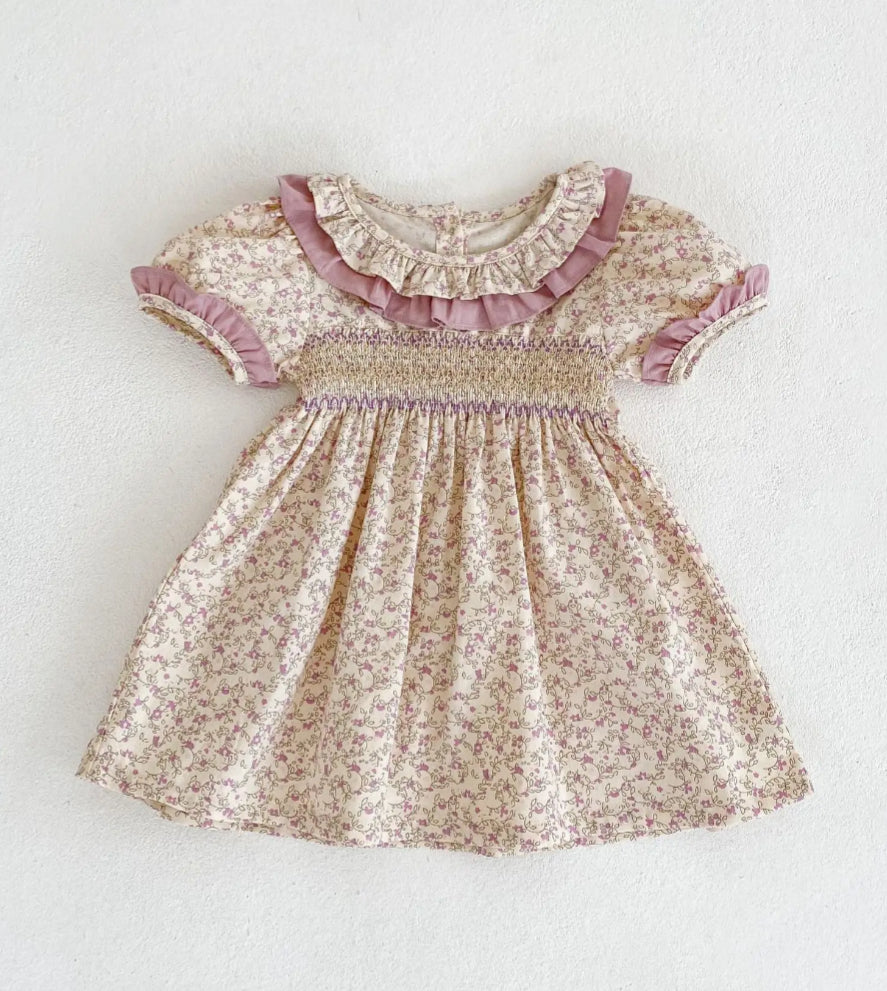 Baby & Toddler Girls Twinning - Mauve Vintage Floral Rompers & Dresses - dress front