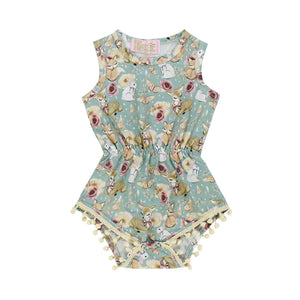 Kryssi Kouture Exclusive Forest Friends Pom Romper