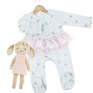 Kryssi Kouture Sienna Tutu Jumpsuit - Blue Owl Pink Tutu