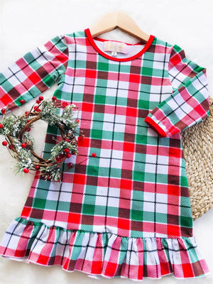 Red & Green Plaid Christmas Night Gown