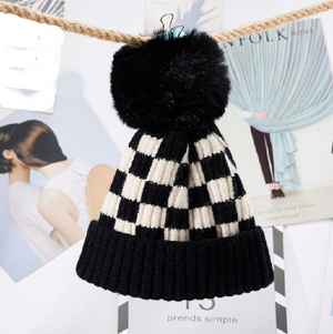 Black Pom Black Checkered