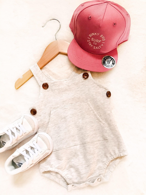Pocket & Buttoned Unisex Seasonal Romper  - Heather Grey