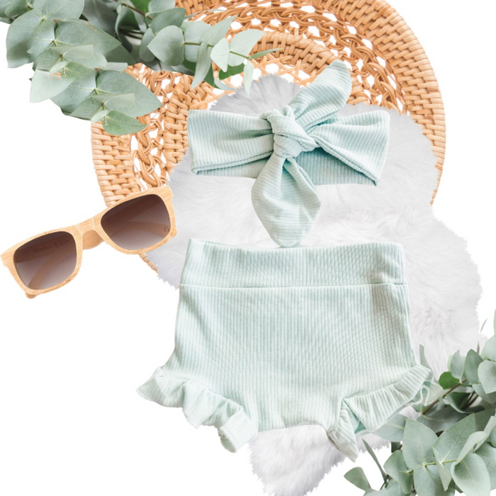 Green Rib Bummie | 2 Pc