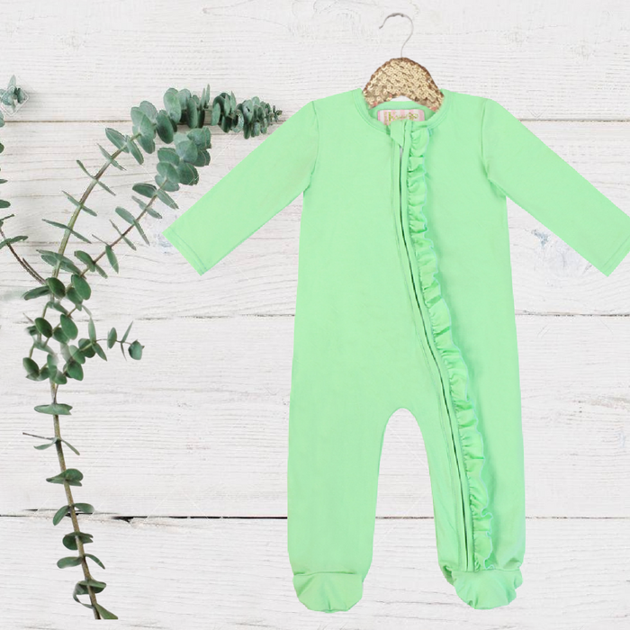 Exclusive Kryssi Kouture - Lime Green Zippie Jumpsuit/Sleeper