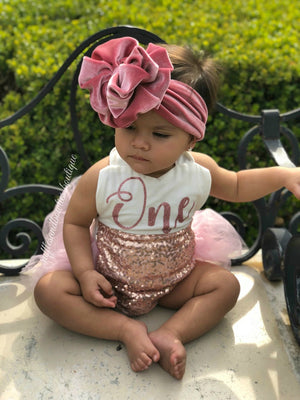Darling Dazzle Rose Gold 1st Birthday Romper