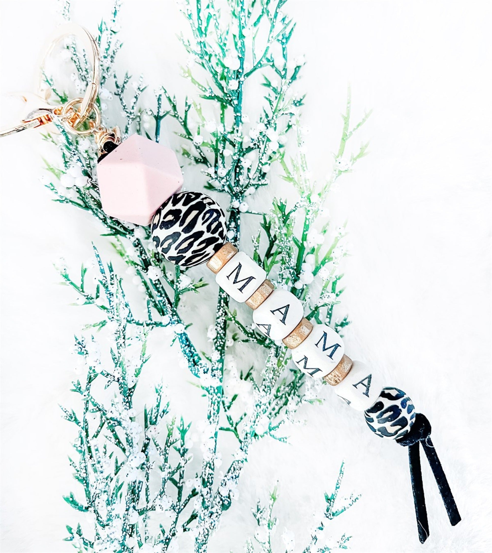 Trending Leopard Long Key Chain - Mama - black leopard