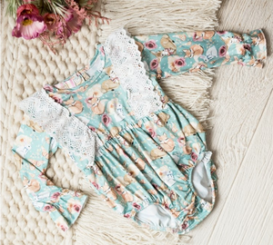 Girls Long Sleeve Forest Friends Romper