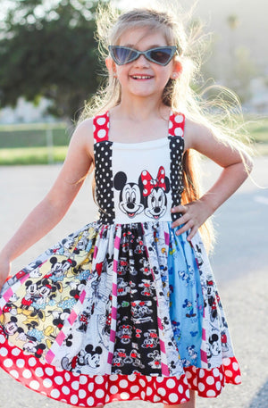 Mickey & Minnie Black & Red Spin Dress