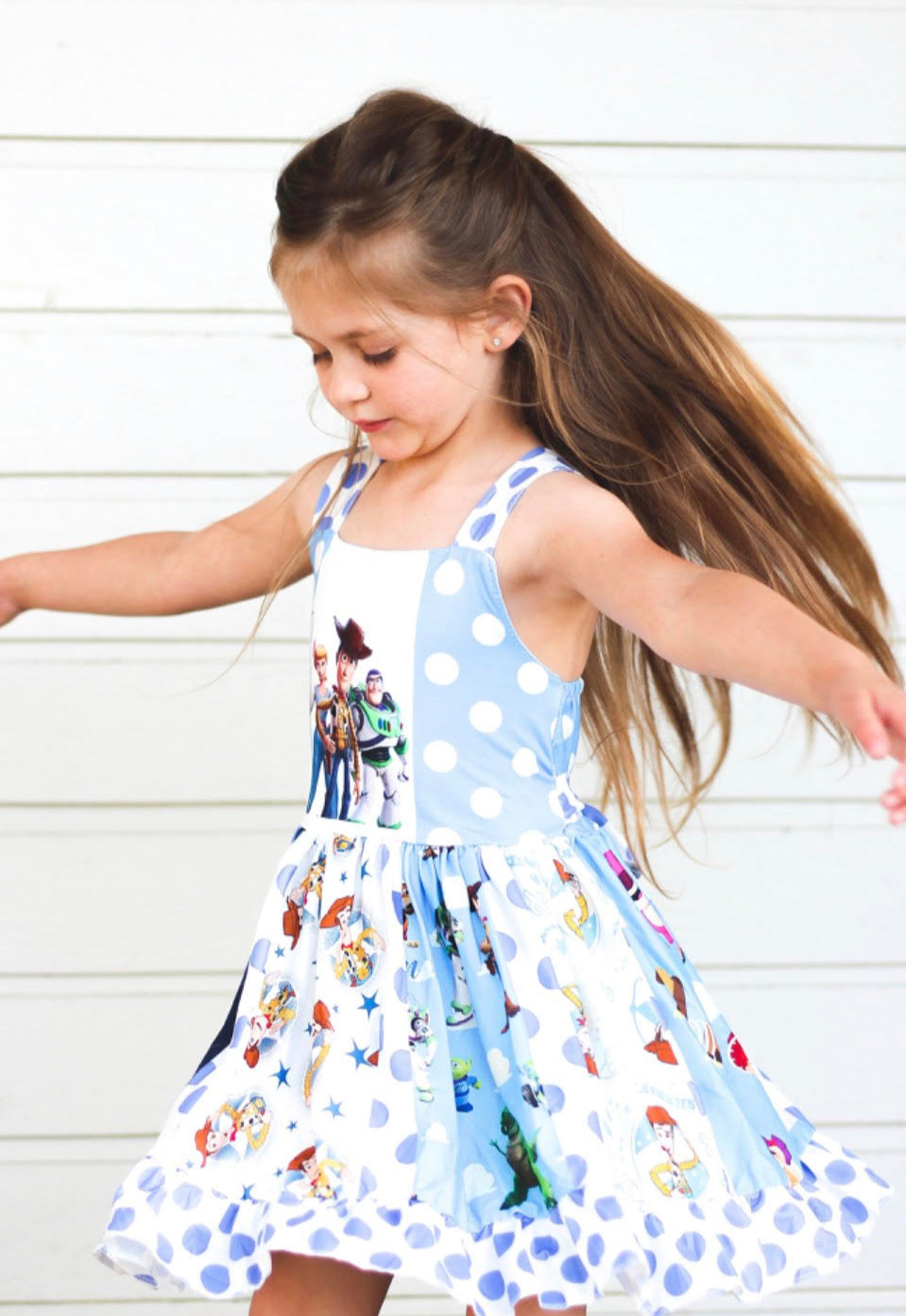 Toy Story Blue & White Spin Twirl Dress