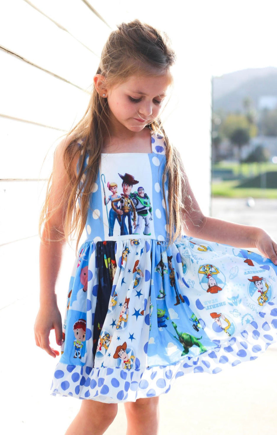Toy Story Blue & White Spin Twirl Dress
