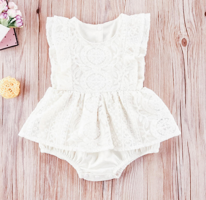 Stacey Vintage Sleeveless Lace Romper