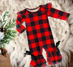 Baby & Toddler Ruffled Romper Jumpsuits - Buffalo Plaid