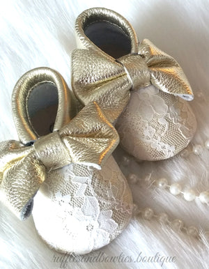 Baby Girls Isabella First Birthday ONE Lace Swing Birthday Dress in White & Gold