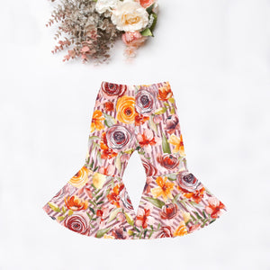 Madi Floral Stripe Boho Bell Bottoms