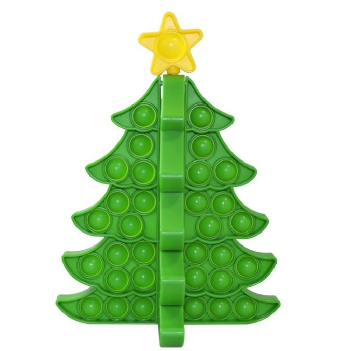 Green pop it christmas tree with star