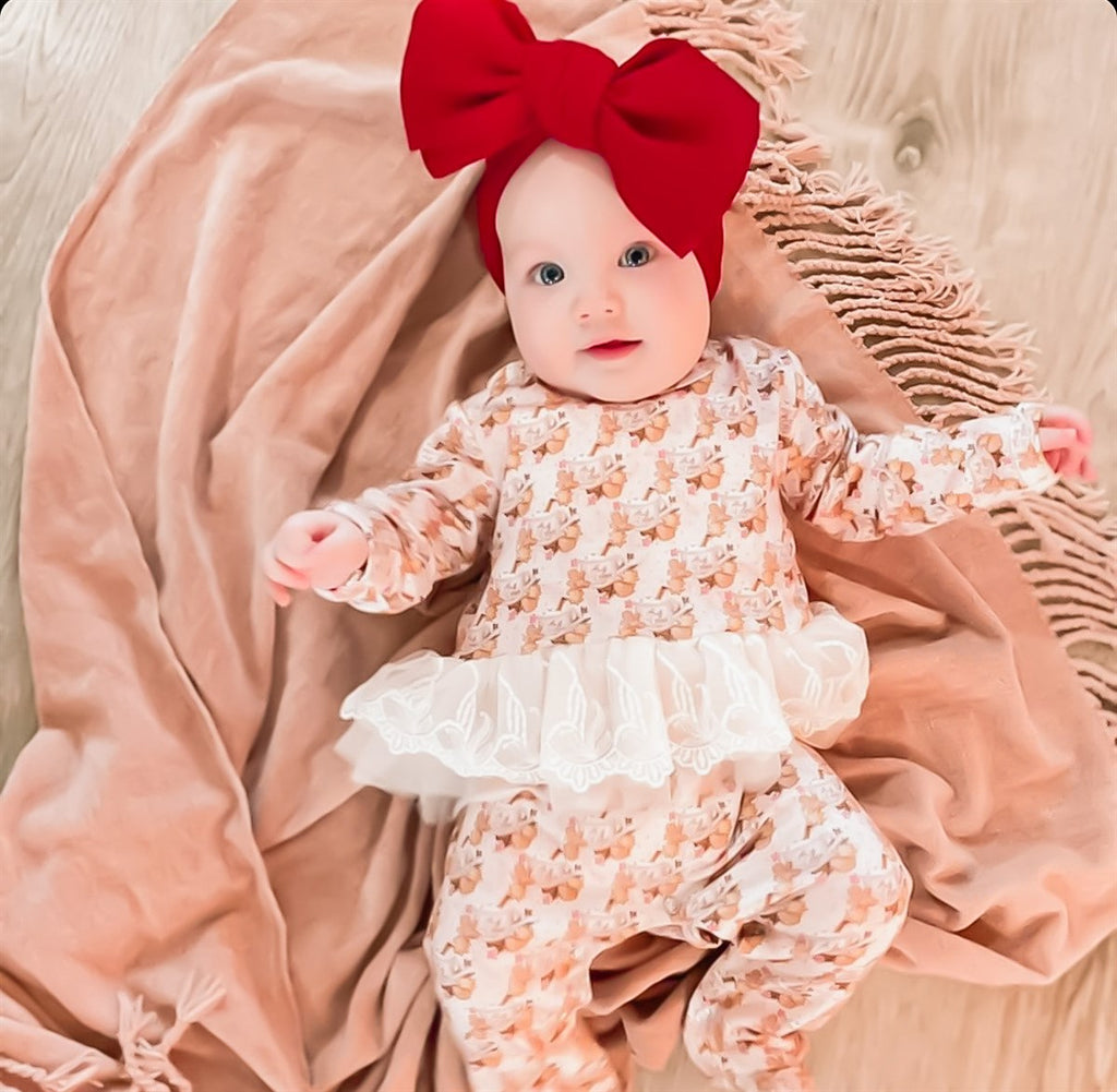 Kryssi Kouture Sienna Tutu Jumpsuit - Cookies with Brown & White Tutu