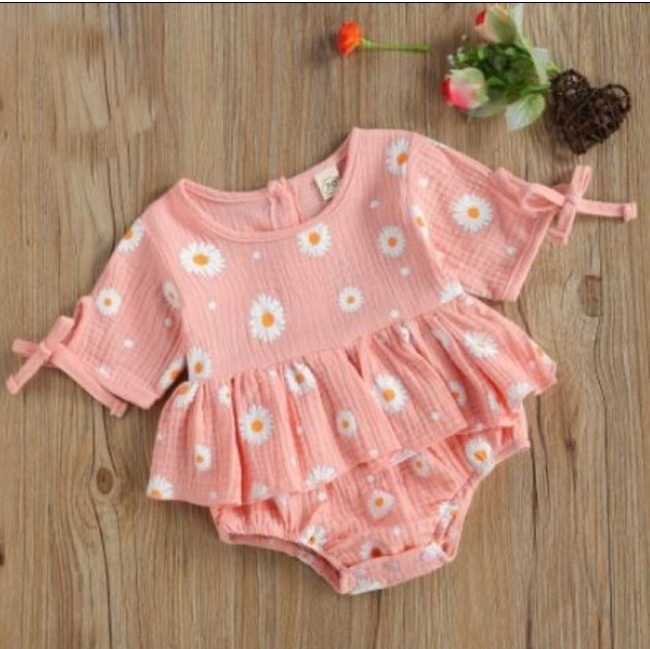 Girls Blush Daisy Skirted Romper