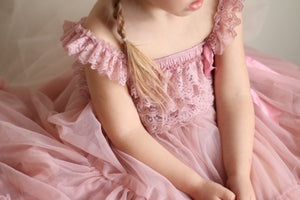 Kryssi Kouture Exclusive Girls Dusty Rose Spencer Tulle Twirl Dress