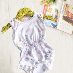 Baby White Dalmatians Pom Romper