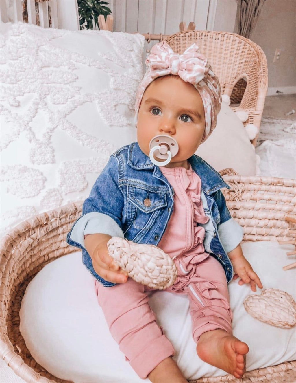 Sadie Dusty Rose Ruffle Zippie Jumpsuit/Sleeper