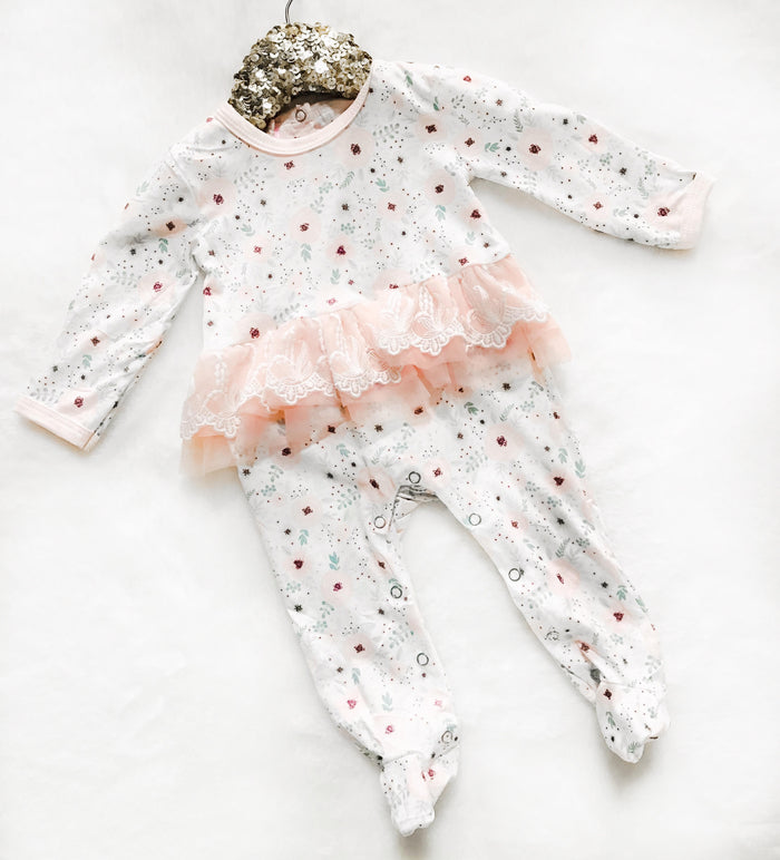 Kryssi Kouture Sienna Tutu Jumpsuit - Peach Peonie Peach Tutu