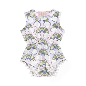 Magic Rainbow Pom Romper