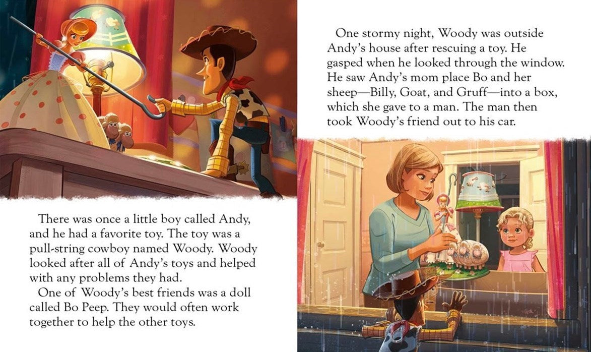 7 Days of Christmas Character Book/Board. Snippet of toy story 4.