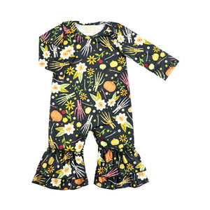 Baby Halloween Bone Hands Ruffle Romper