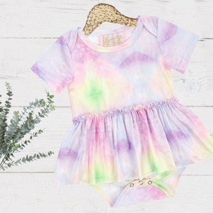 Girls Tie Dye Skirted Romper