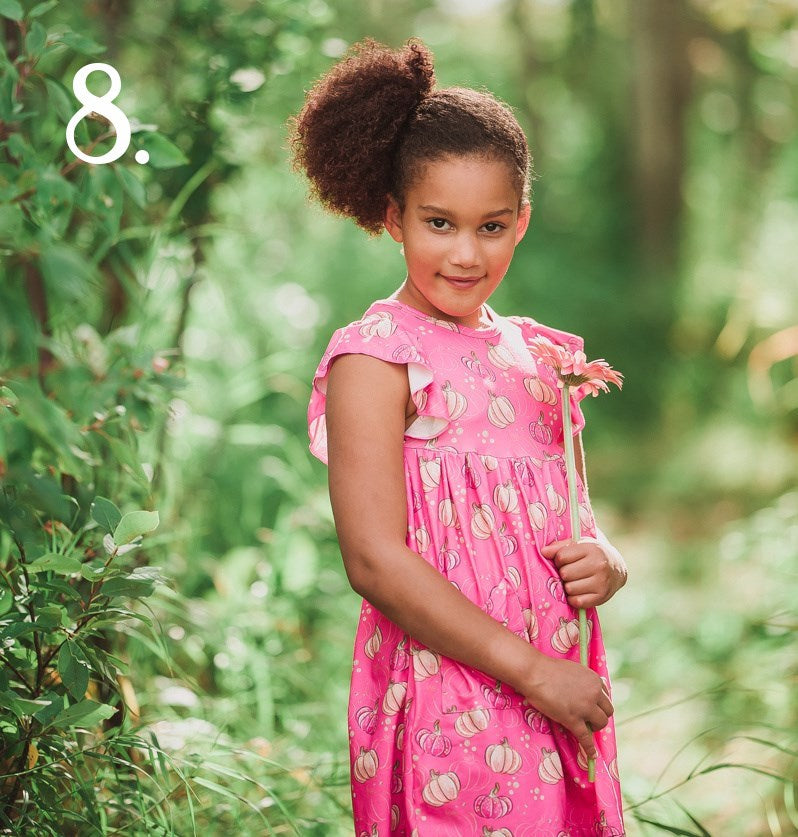 $5.00 - 2-3X2, 6-7X1 - Fall Halloween Hot Pink Pumpkin Fall Dress