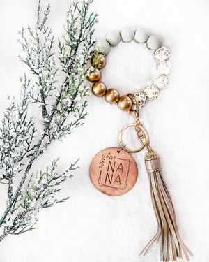 Trending Green & Ivory Leopard Bracelet Key Chain - Nana