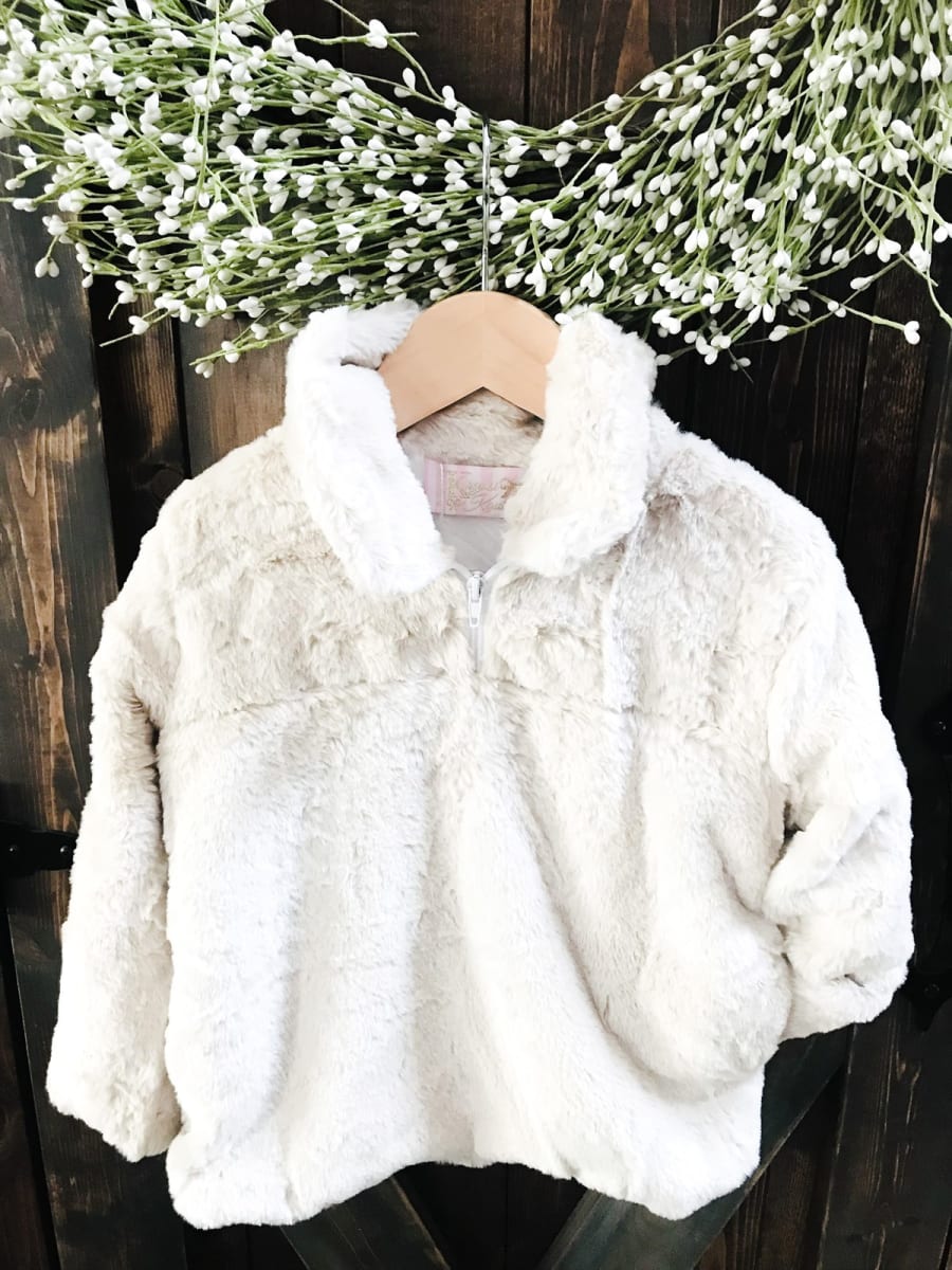 girls fleece jacket half zip ivory fall jacket 2021